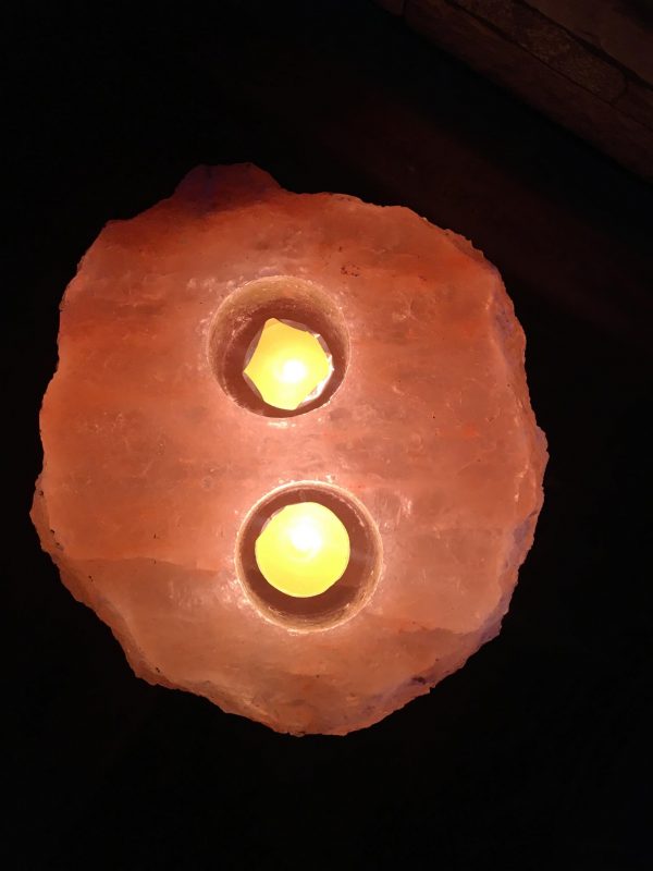 Natural Tea Light Candle Holder - 2 Holes - Image 4