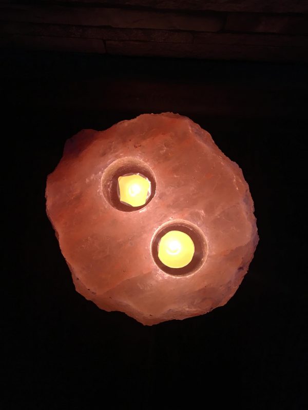 Natural Tea Light Candle Holder - 2 Holes - Image 3