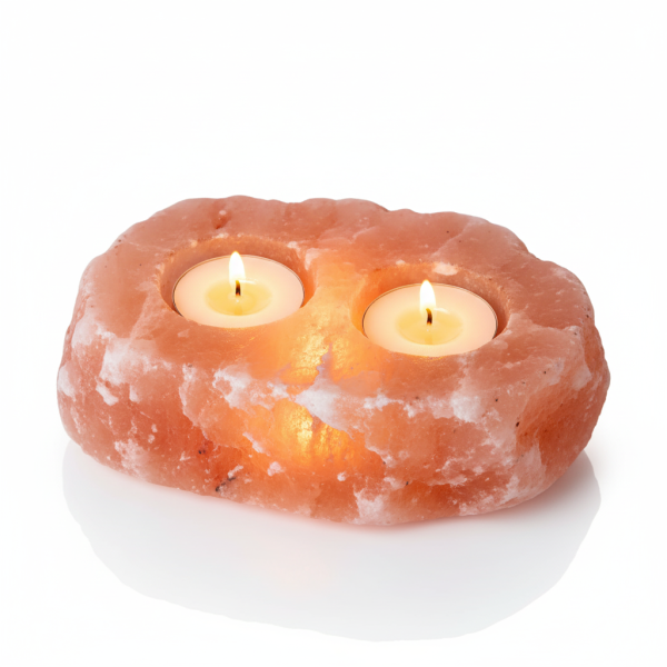 Natural Tea Light Candle Holder - 2 Holes