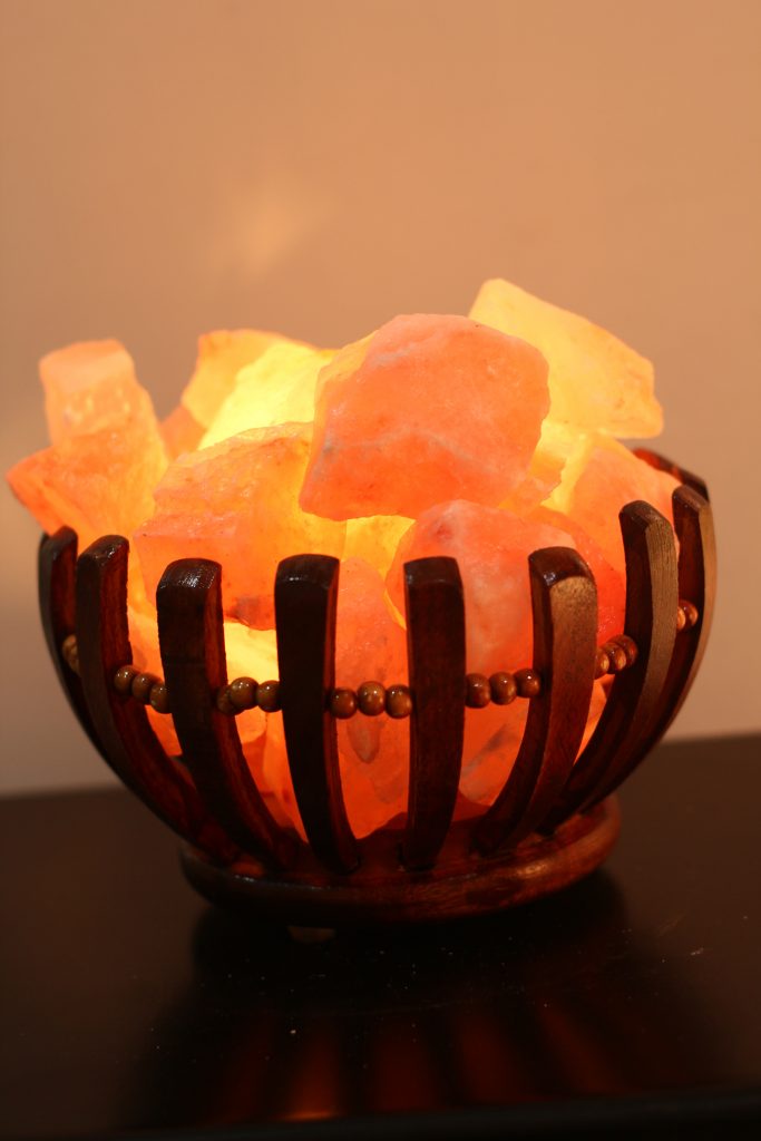 Pink Salt Wooden Basket Lamp HubSalt