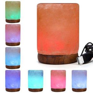 Pink Salt Cylinder USB Lamp