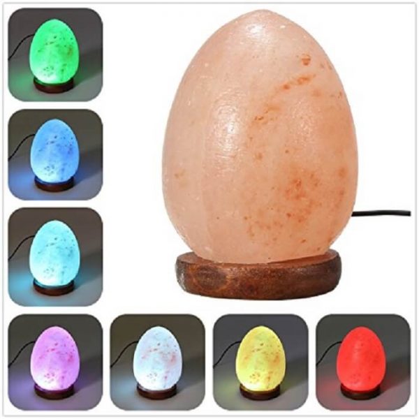 Pink Salt Egg Shaped USB Lamp