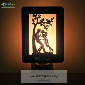 Couple Design Wooden Carved Night Lamp