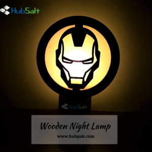 Wooden Carved Ironman Night Lamp