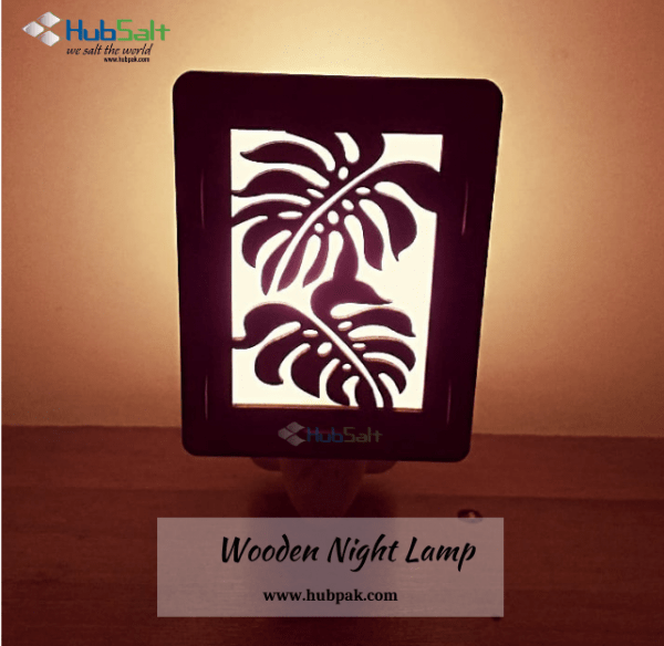 Wooden Carved Leaves Night Lamp