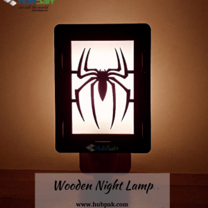 Wooden Spiderman Carved Night Lamp